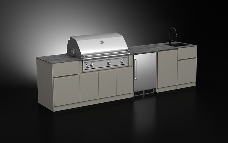 Outdoor-BBQ-Kitchen-With-Fridge-And-Countertop